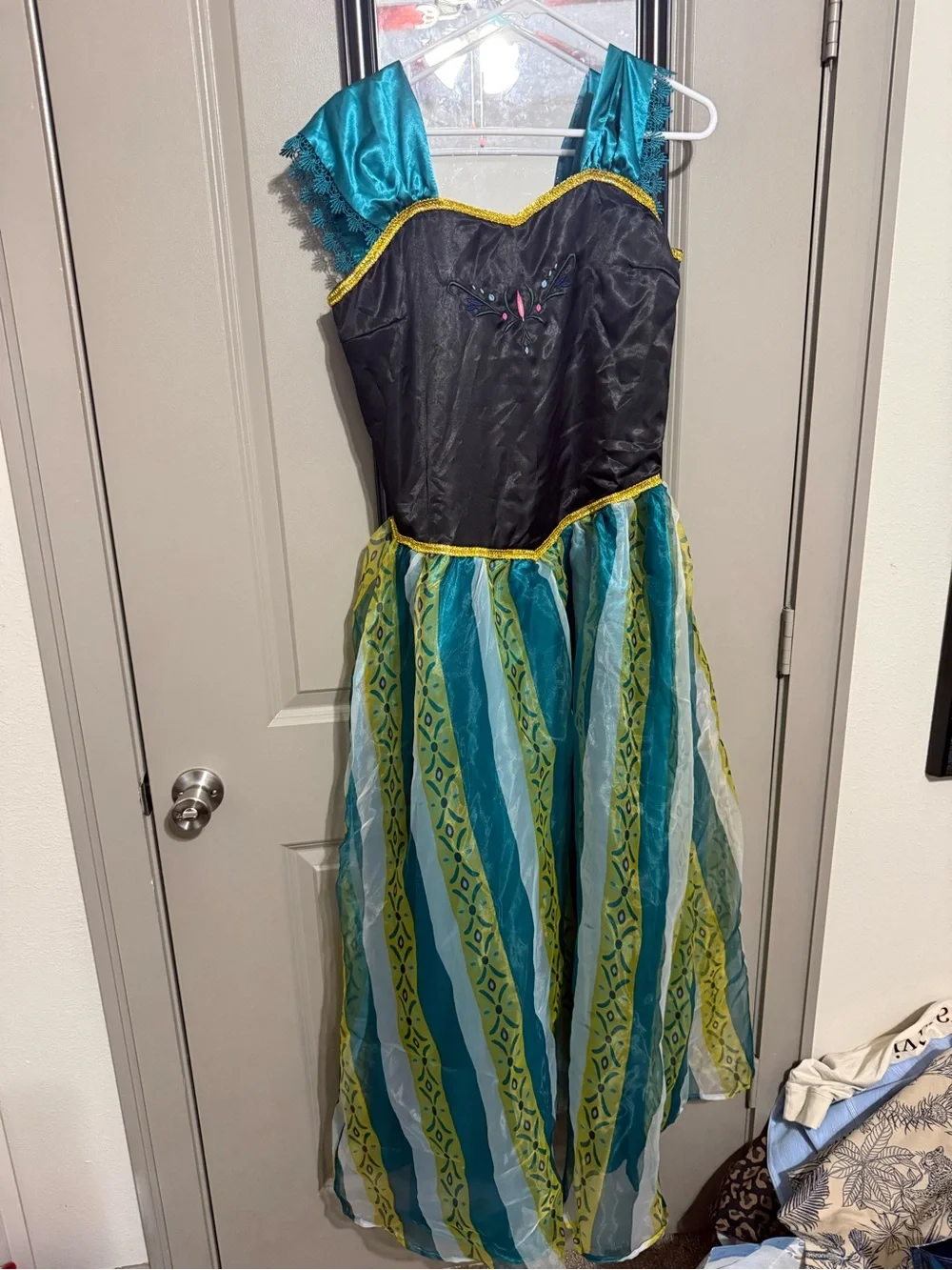 Women Teal and Black Princess Costume Dress